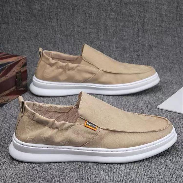 2025 New Summer Breathable Men's Shoes Lace-free Lazy Cloth Shoes Pedal Board Shoes Casual Trendy Shoes 2025 Trendy Brand