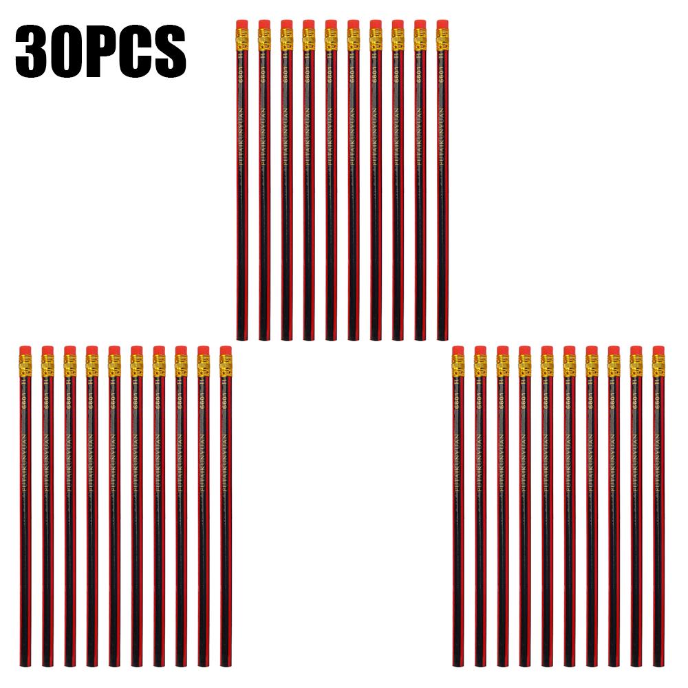 40/30/10PCS Wooden Lead Pencils with Eraser Student Children Painting Drawing Hexagonal Grip Pencil School Office Stationery