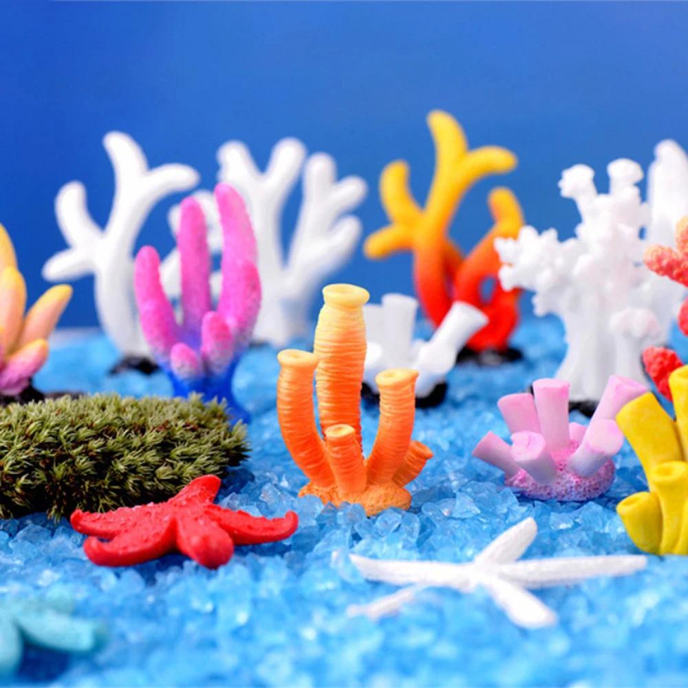 Creative Aquarium Artificial Coral Fish Tank Decoration Colord Simulated Resin Reef Coral Landscape DIY Aquarium Decorations
