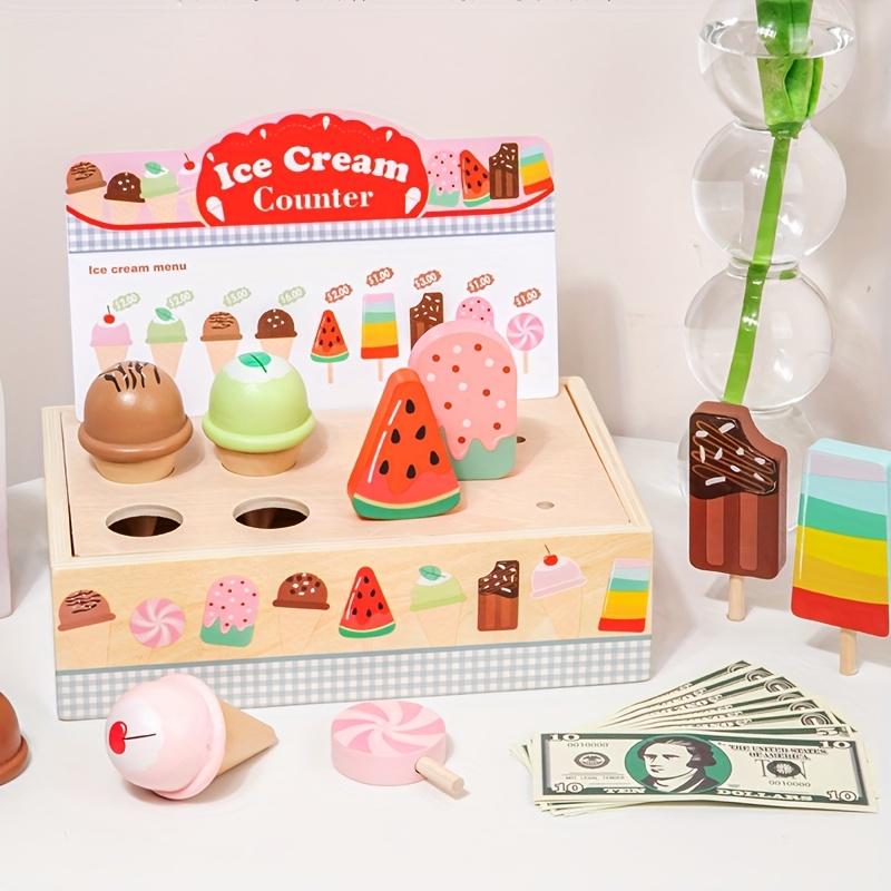 Wooden Ice Cream Pretend Toys Mini Food Children Toys Wedding Party Bakery Dessert Play House Decoration