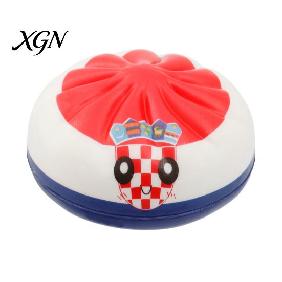 Soft Dumpling Toy 1/6Pcs Cartoon Stress Relief Anti-anxiety Flag Pattern Steamed Bun Squeeze Fidget Hand Relaxation Decompression Gadget Tool