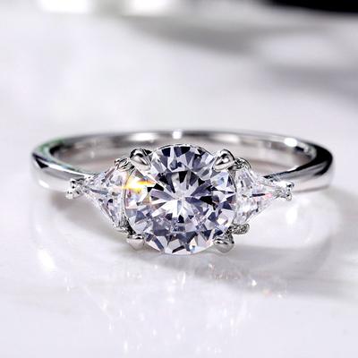 Neue hochwertige versilberte Eheringe für Damen, perfekt poliert, brillanter Zirkonia, Jahrestagsgeschenk, Modeschmuck