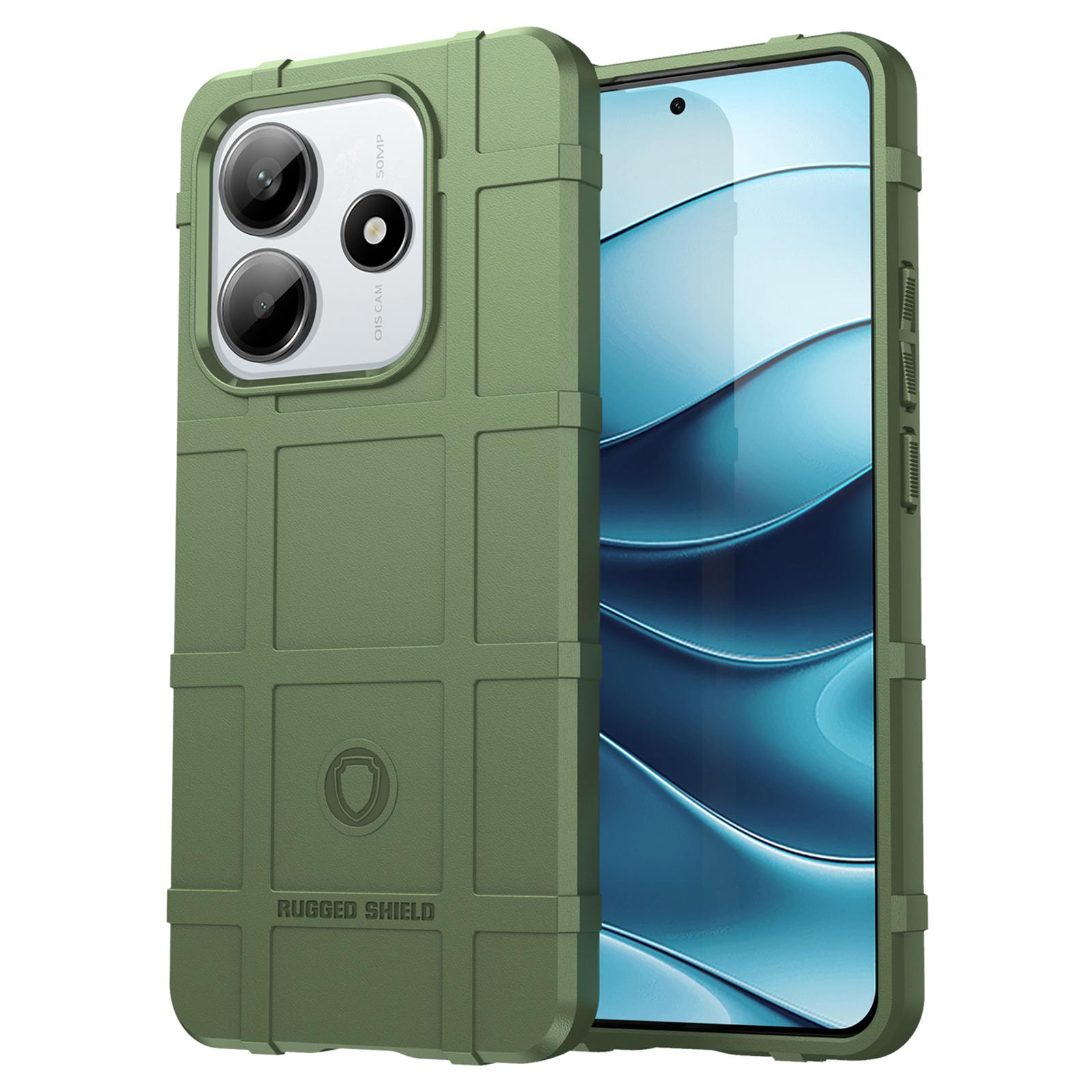 

For Xiaomi Redmi Note 14 5G Case Grid Design Soft TPU Scratch-Proof Phone Cover Green