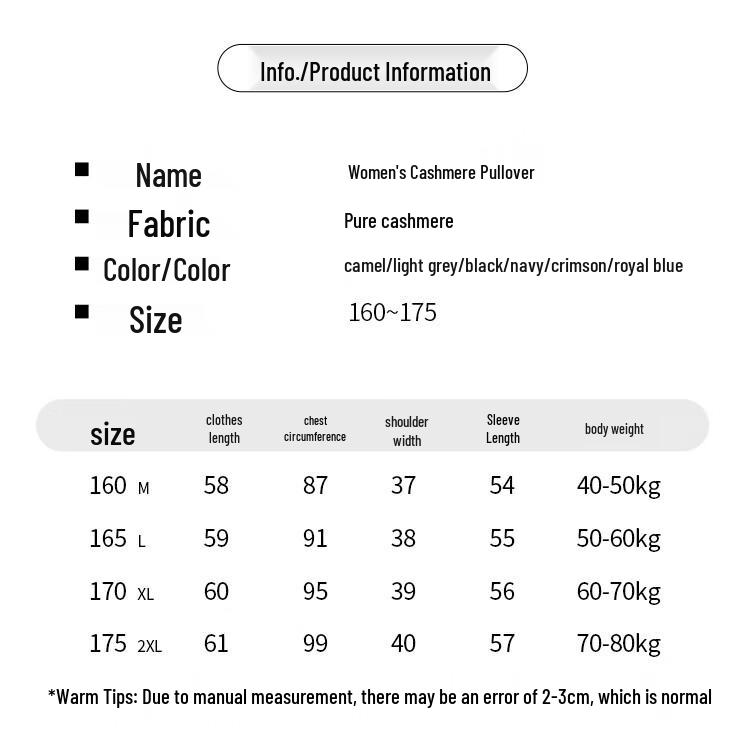 Hengyuanxiang Women's Thickened High-Neck Cashmere Pullover Sweater