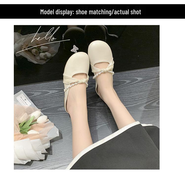 Women's 2025 Spring Closed-Toe Backless Flat Slippers for Outdoor Wear