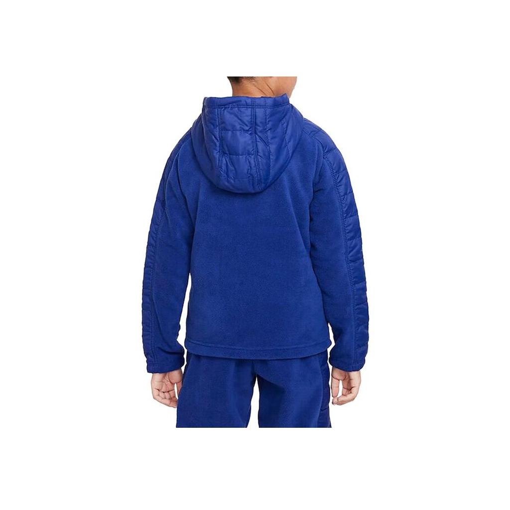 Nike Solid Color Logo Hooded Long Sleeve Jacket Kids jackets Blue DV3066-455