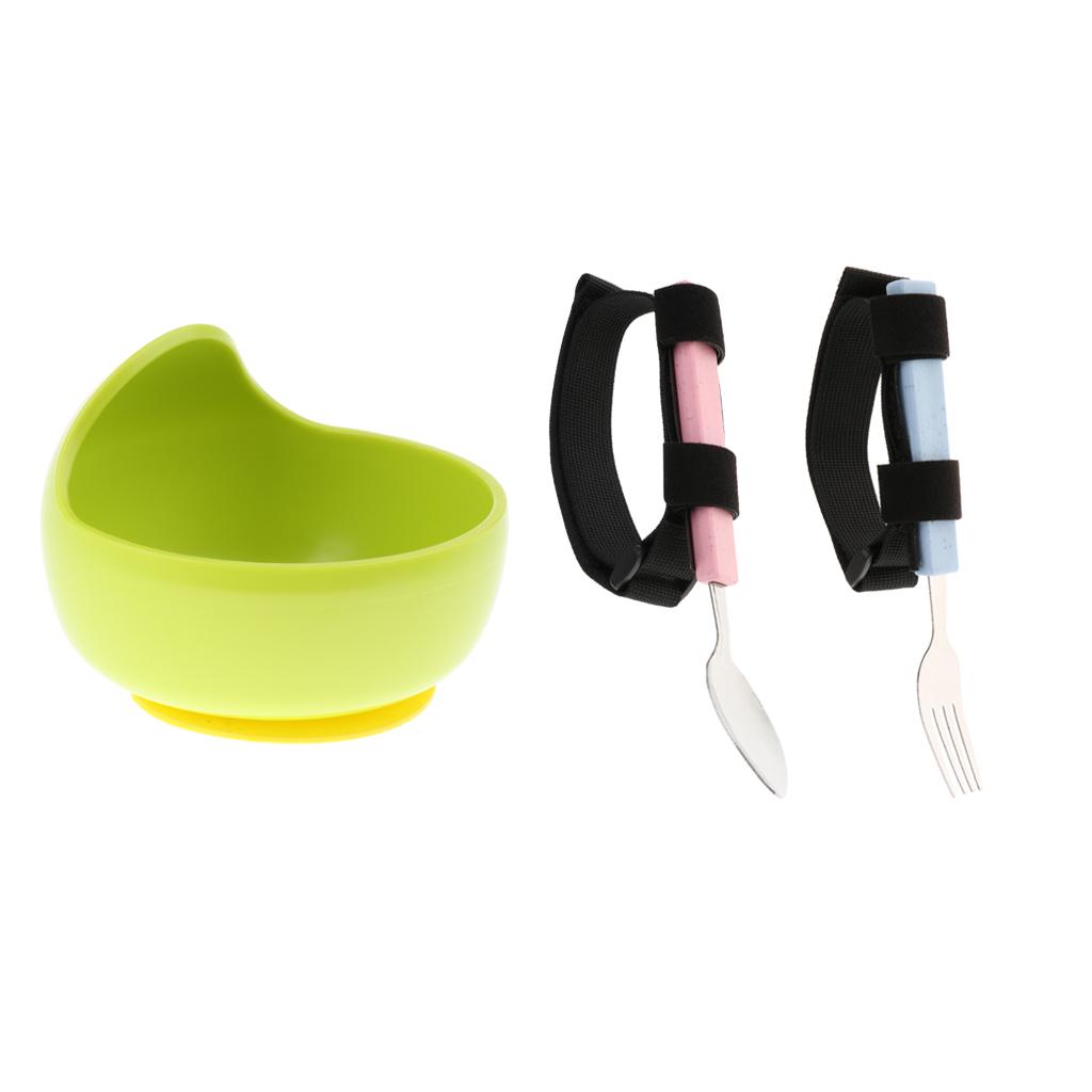 Adaptive Utensil Eating Aids Spoon Fork Bowl Comb Toothbrush with Hand Strap
