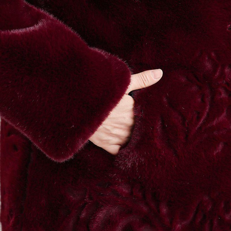 Thick Warm Winter Coat for Senior Women Luxury Fur Lined Jacket Fashionable Outfit for Elderly Ladies