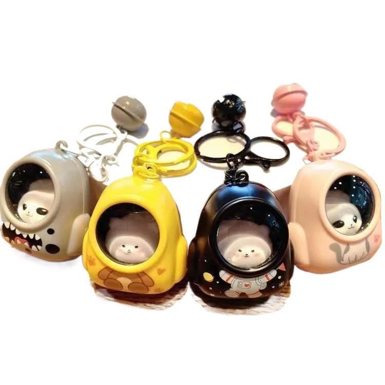 Adorable Bear Backpack Night Light Keychain Charm - Perfect for Bags and Cars