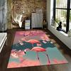 Flamingo Bliss Carpet Design with Elegant Pink Flowers Suitable for Use As an Anti-slip Game Mat for Living Room and Bedroom Sofas