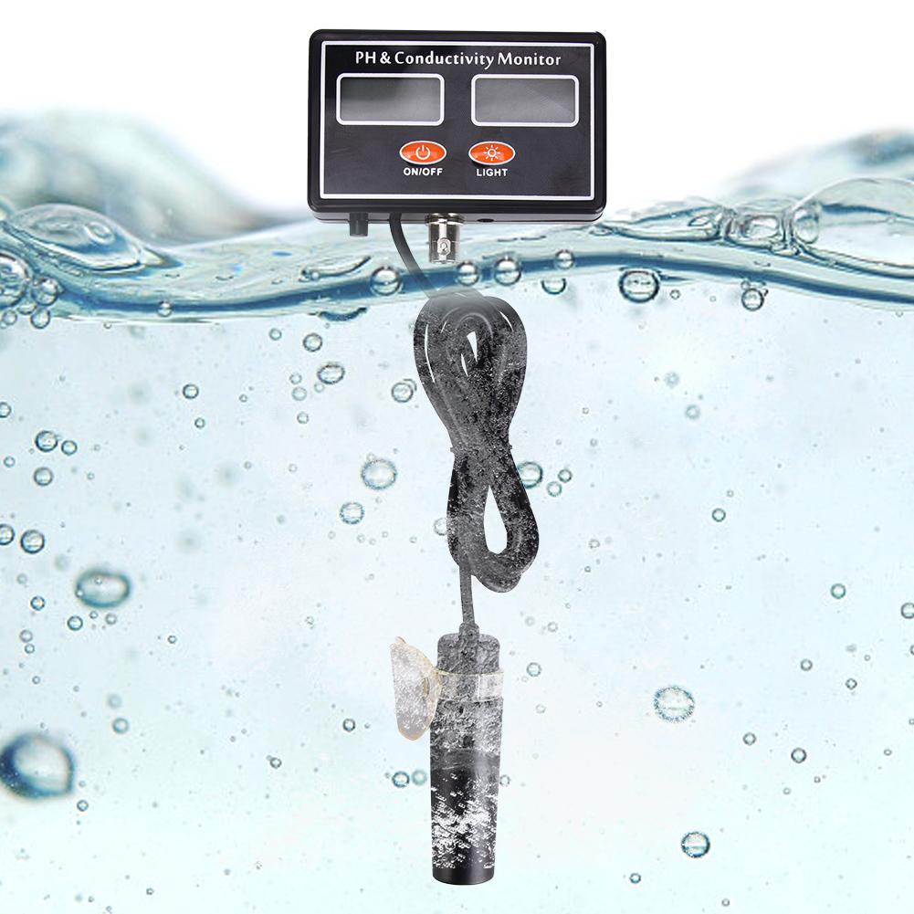 Online PH EC Monitor Meter Water Quality Tester with Replaceable PH Probe220V EU Plug