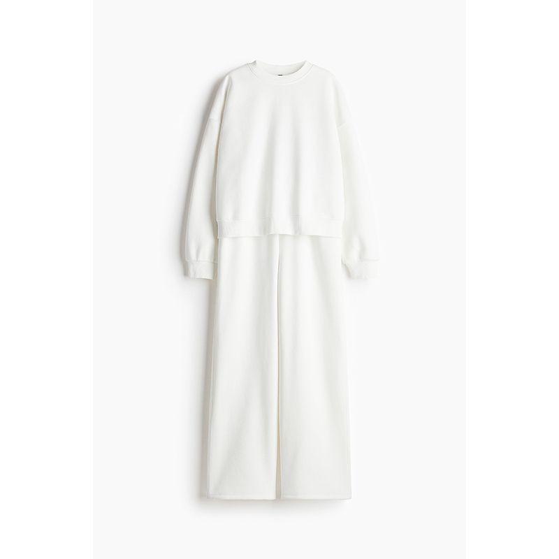 

Женский костюм HM 2025 Лето Новый Приталенный Спортивный Мягкий Толстовка с длинным рукавом Штаны для бега 1250206 Cream color 160/88(S)