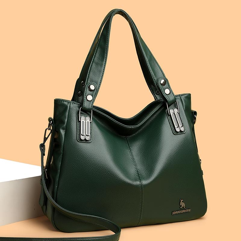 Women's Tote Bag Solid Color Shoulder Bag Large Capacity Middle-Aged Mother Bag