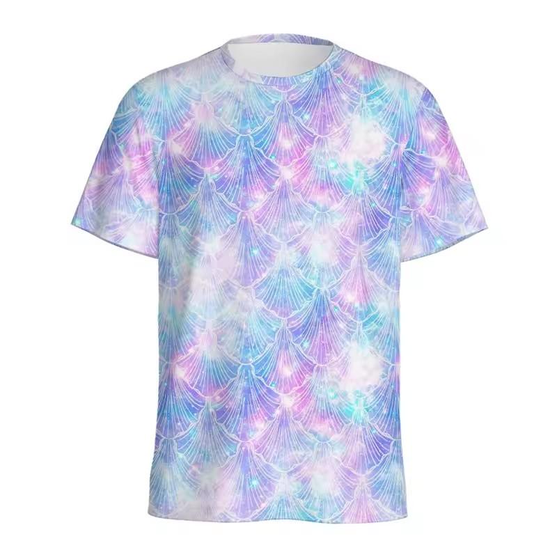 Funny Fish Scale Pattern 3D Print Tshirt Men and Women Summer Fashion Personality O Neck Short Sleeve T Shirt Casual Tee Top