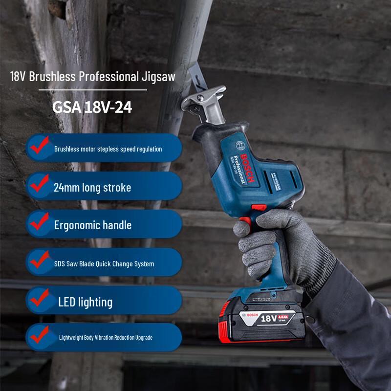 Bosch 18V GSA 18V-24 Cordless Reciprocating Saw (Bare Tool) CN plug (adapter included)