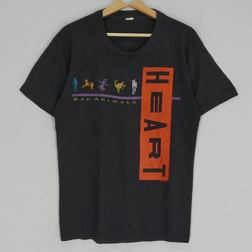Heart Band Bad Animals World Tour 1987 T Shirt Full Size S-5XL Unisex T-Shirt S