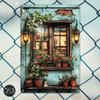 Vintage Metal Flower Wall Art Poster, 20x30cm Decorative Home Garden Sign