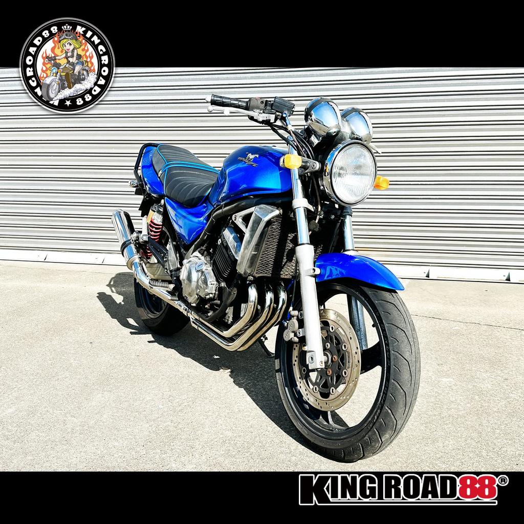 King Road 88 II Tuck Roll Blue Kawasaki/Barrios type/ZR250B seat/Anko cut/Synthetic leather/Sheet/Piping