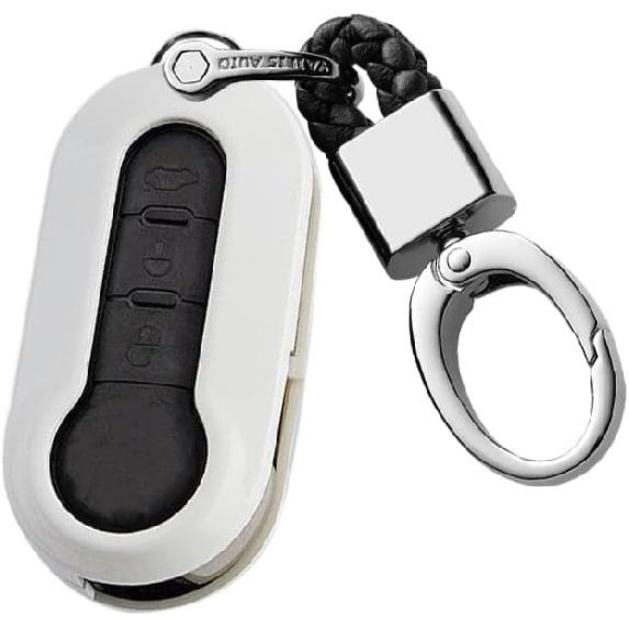 SANRILY for Fiat Flip Key Cover ABS Plastic Key Fob Cover for Fiat 500 500c 500l 500x Keyless Key Case with Kwychain Red белый