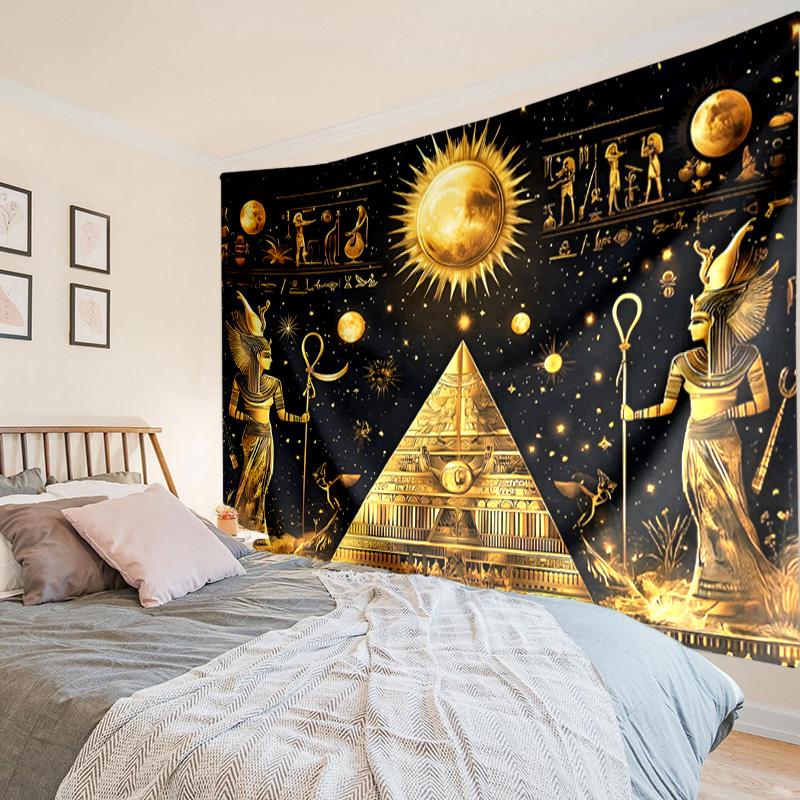 Ancient Egyptian Pharaoh Tapestry, Unique Design Tapestry, Wall Decor for Bedroom,Livingroom, Playroom,Heartwarming Fan Holiday Gifts