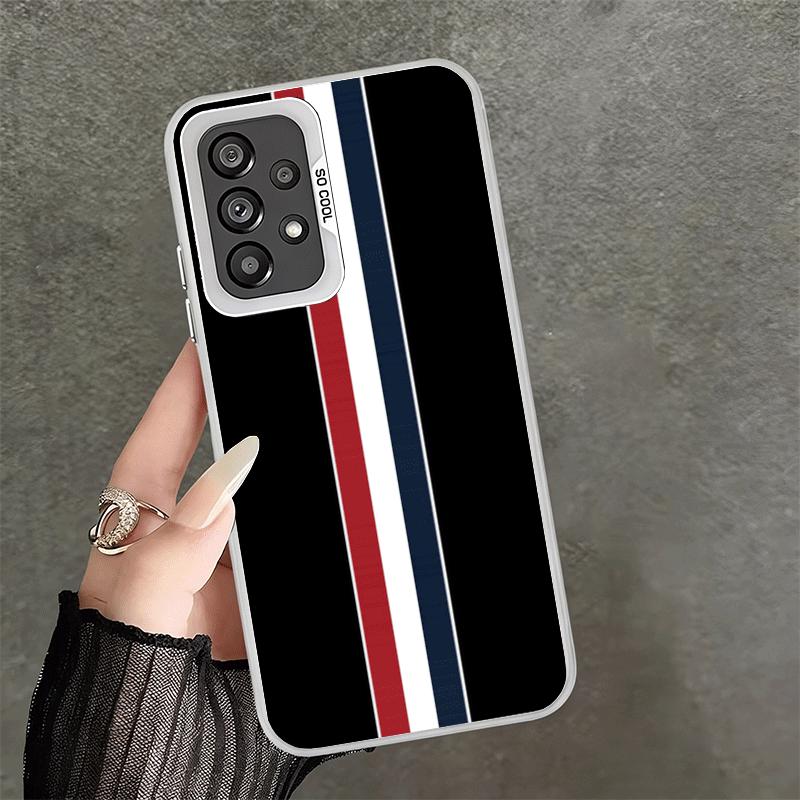 Luxury Sports Line Cool Stripe Soft Phone Case for Samsung A17 A16 A15 A14 A13 A57 A56 A55 A54 A53 A37 A36 A35 A34 A33 A26 A25 A