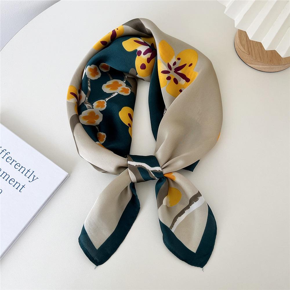 

Модный декоративный шарф, повязка для волос, резинка для волос 70, маленький квадратный шарф, шелковый шарф, женский весенне-осенний универсальный маленький шарф, профессиональный шарф 70*70cm