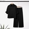 ZANZEA Women Long Sleeve Blouse and Pants Casual Two Piece Suit Sets