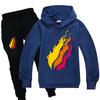 Casual Comfortable Boys' Printed Hooded Suit Sweater Fashionable Loose Clothing Sets Boys