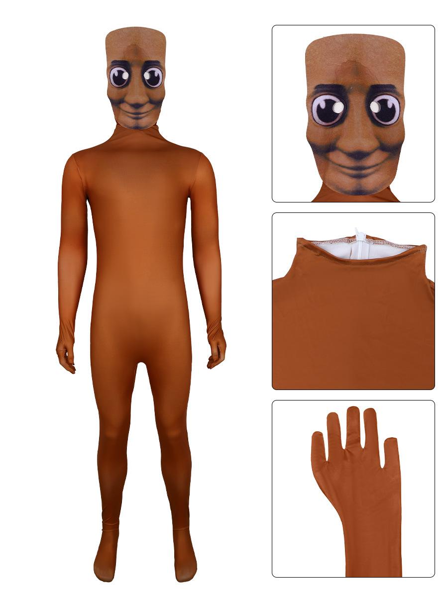 Nieuw Karakter Vleermuis 99 Nachten In Het Bos Hert Uil Cosplay Halloween Kostuum voor Kinderen TungTung Sahur Jumpsuit Kerstcadeau 150cm brown