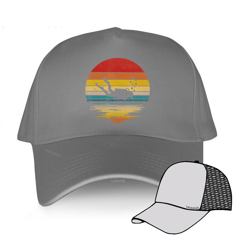 Baseball Cap for Men Hip Hop Harajuku Hats Retro Scuba Diving Cotton 80s Scuba Diver Teens Golf Hat Summer Breathable Caps