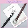 Vintage Silver Buckle Leather Belt For Women With Twolayer Cowhide And French Elegant Style