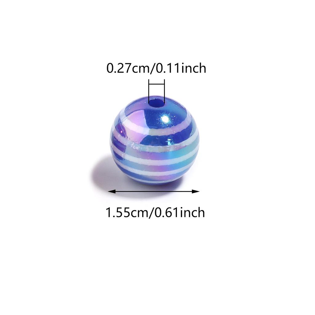 10pcs Acrylic Plated Color Beads UV Loose Round Ball Bead for DIY Beadable Pen Jewelry Making Bracelet Phone Chain Materials