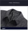 Men's Thickened Woolen Coat with Cotton Padding, Classic Striped Outerwear for Middle-Aged & Elderly, Dad's Style for Autumn/Winter.