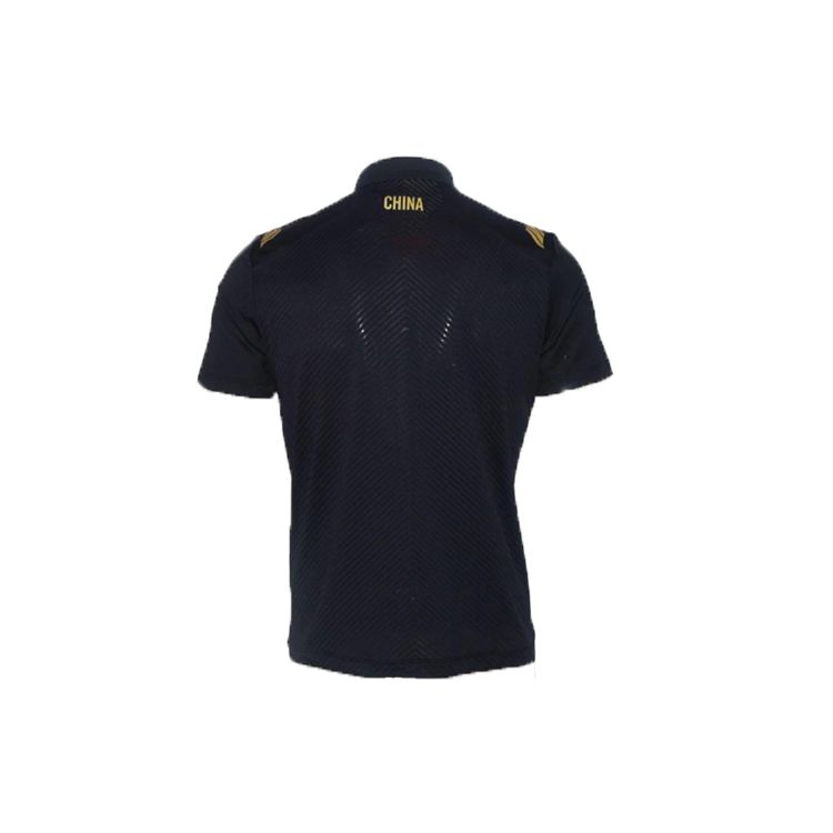 Anta T-shirt à manches courtes couleur unie drapeau national pour femme Hauts Bleu 462220104-3