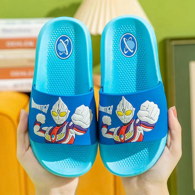 Ultraman children s summer slippers for boys, indoor home baby bathroom non-slip cartoon boys  home sandals 22-23(Inner Length16cm)