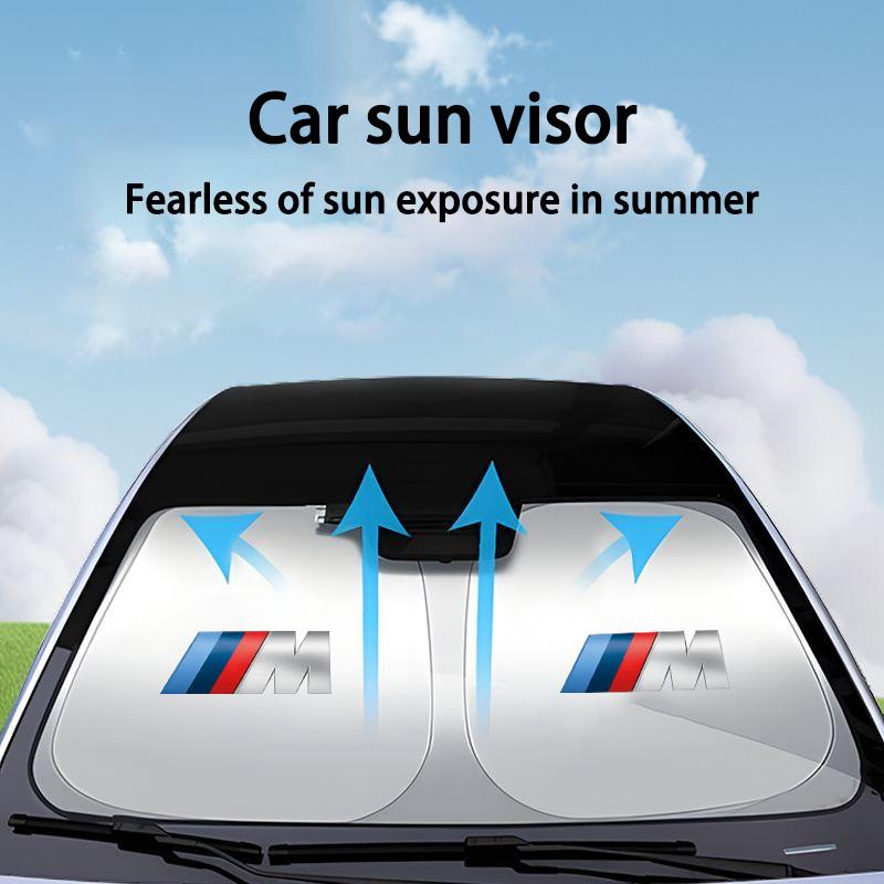 Zshqj9 Thicken Car Sun Visor Sunshade Strong UV Resistance Front Glass Sunscreen For BMW M M3 M5 X1 X3 X5 X6 E46 E39 E36 E60 Accessory