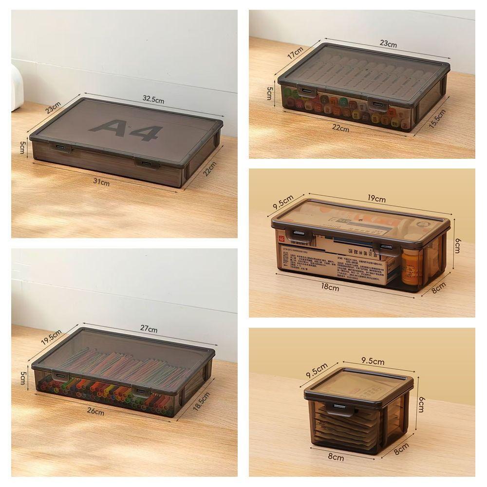 A4 A4 File Box Dustproof Desktop Organizer New Certificate Storage Box  Stationery Organization