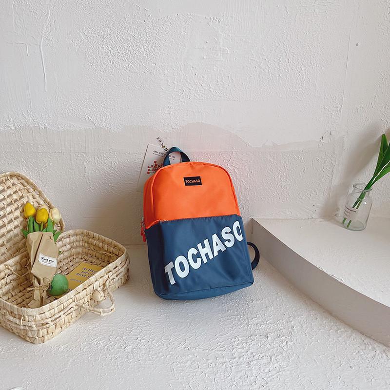 Backpack Contrast Colorletter With Oxford Cloth Material For Boys Girls And