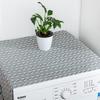 Grey Geometric Refrigerator Cover Cloth Single Refrigerator Dust Cover Rural Refrigerator Towel Drum Washing Machine Cover Towel