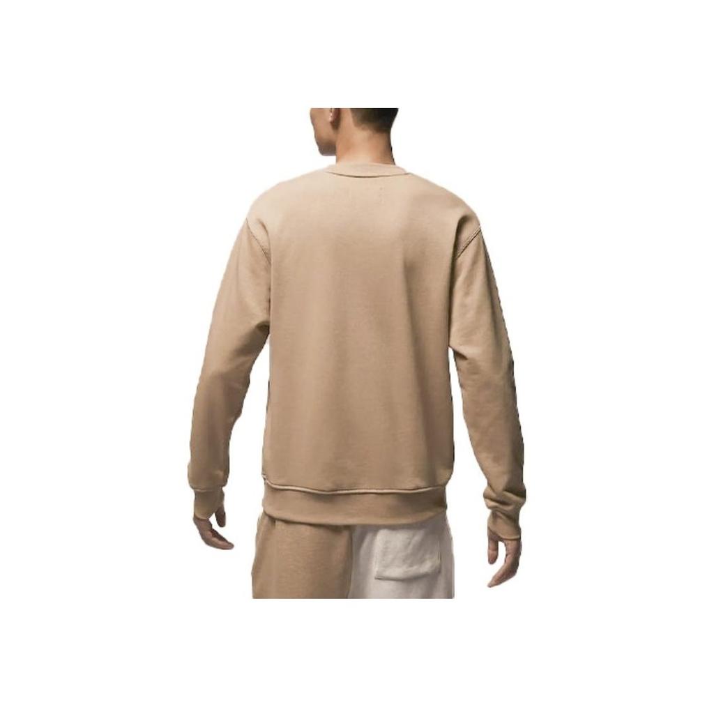 Jordan Essentials Solid Logo Loose Round Neck Long Sleeve Sweatshirt Men Tops Khaki FQ1865-200