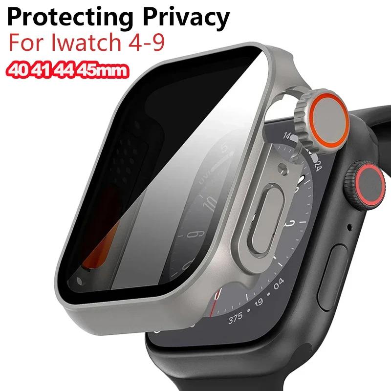 Metall Glas+Hülle Für Apple Watch 9 8 7 6 5 4 Serie Displayschutz Ändern zu Ultra i watch 45mm 44 41 40mm Schutz der Privatsphäre
