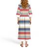 Women's Fashionable Printed Round Neck Seven Quarter Sleeve Loose Dress