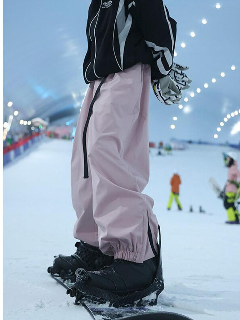 Unisex Waterproof Velvet Ski Pants for Winter Outdoor Sports - Trendy American Casual Joggers