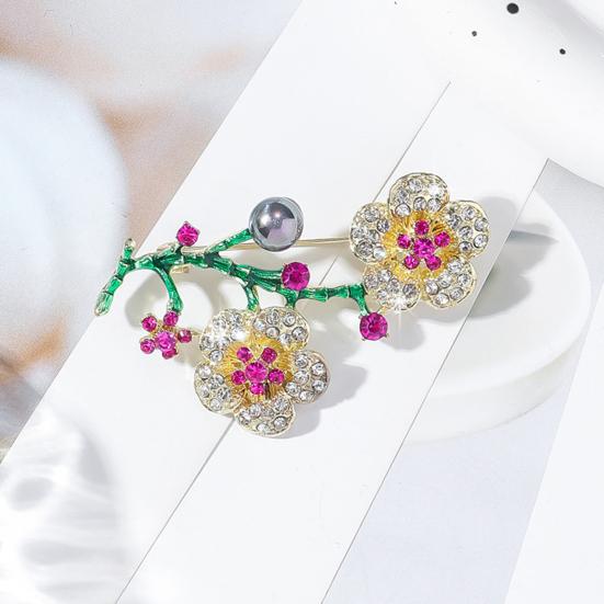 Brooch Pin Sparkling Rhinestones Inlaid Fine Craftsmanship Collar Pin Cardigan Hat Bag Clothing Decoration