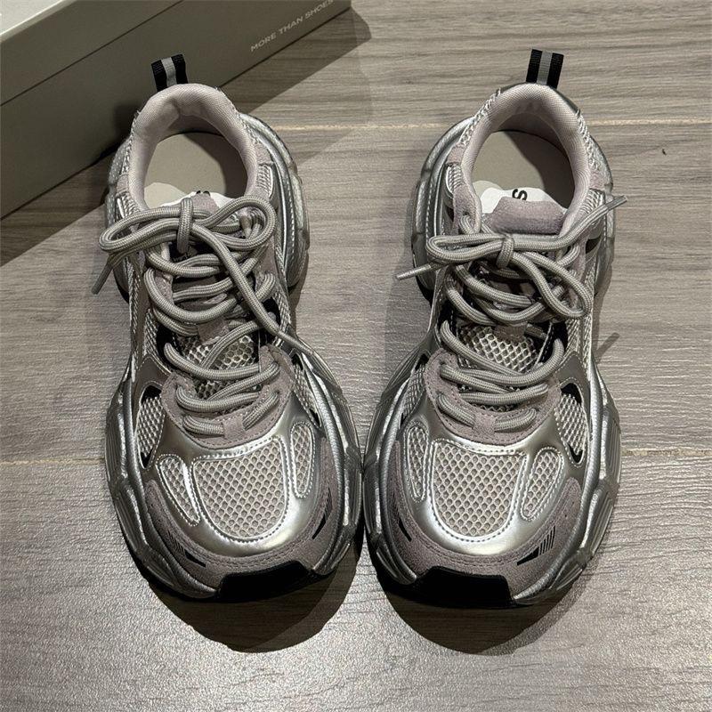 Heightened Wear-Resistant Dad Shoes Women'S  Summer New Silver Breathable Versatile Lightweight Sports Casual Shoes Women