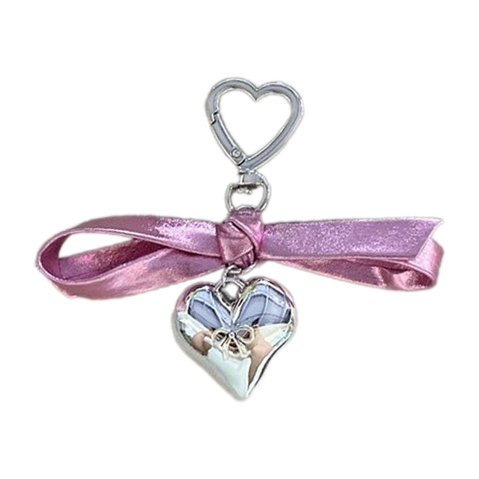 

Современный брелок-шарм в виде банта, удобный брелок с подвеской в виде сердца, украшение для сумки, рюкзака, кошелька 3