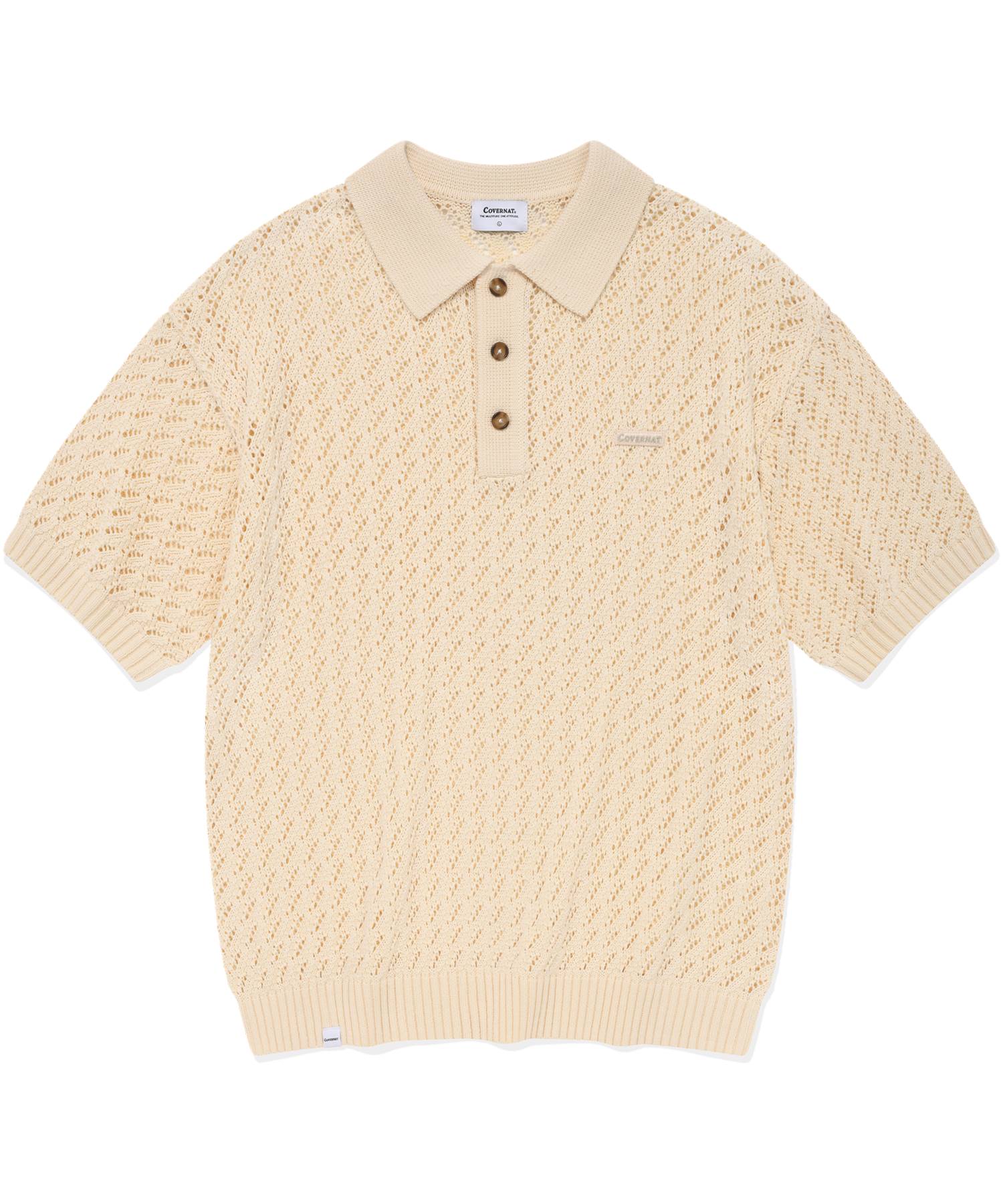 Covernat Small Authentic Crochet Collar Half Knit Cream Cream/M