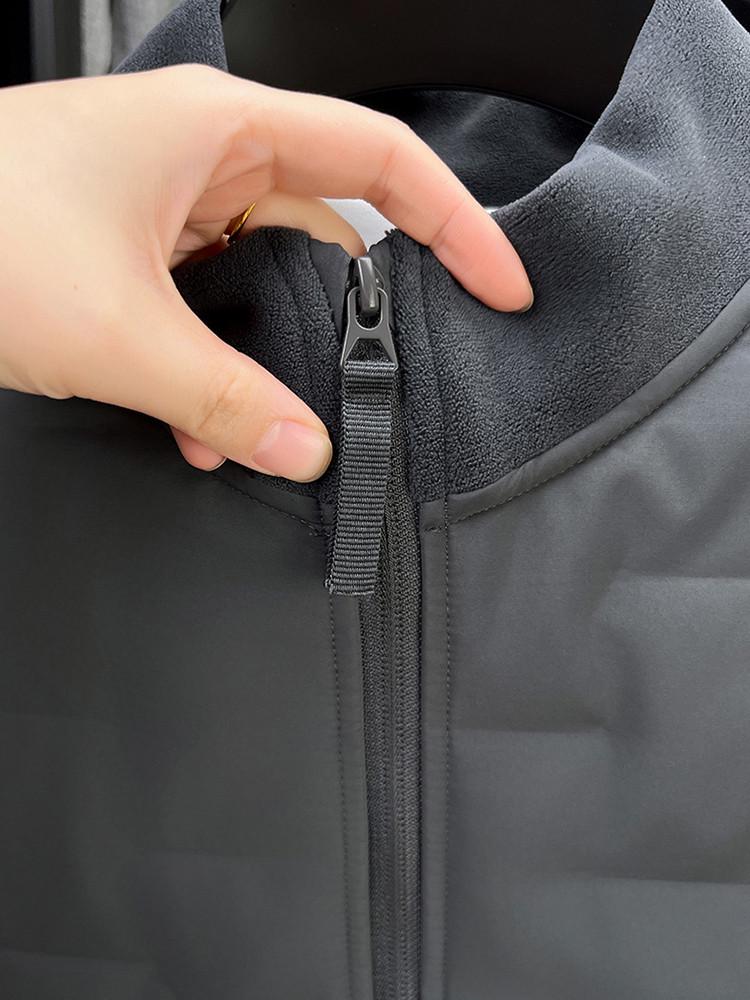 Men's Lightweight White Duck Down Jacket, Stand Collar, Thick, Warm Fleece, for Autumn and Winter.