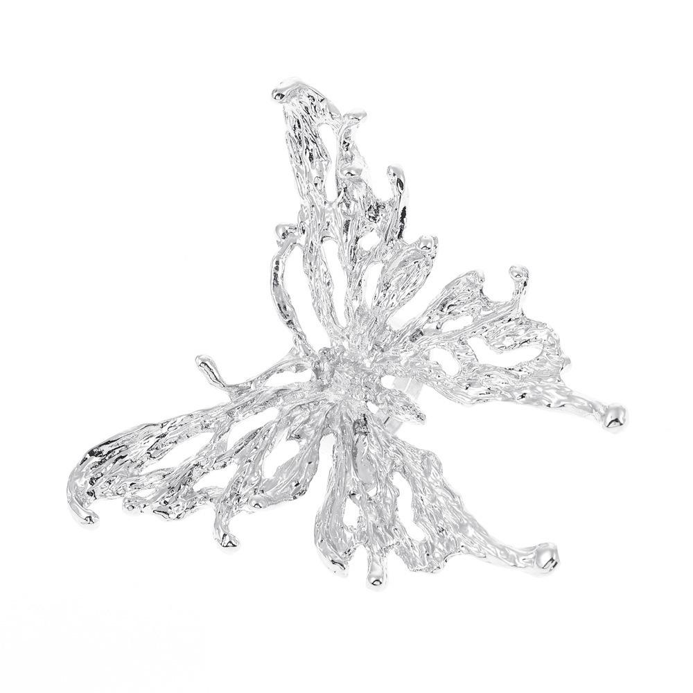 Trendy Nevyblednoucí Prsten s Dutým Motýlem - Exagerované Módní Šperky na Ruku