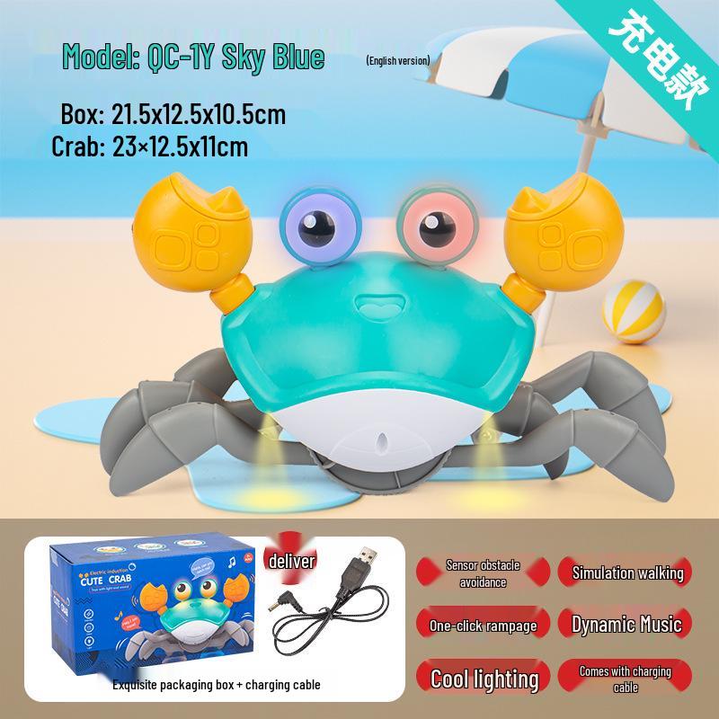 Electric Induction Crab Toy for Kids: Crawling and Obstacle-Avoiding Play